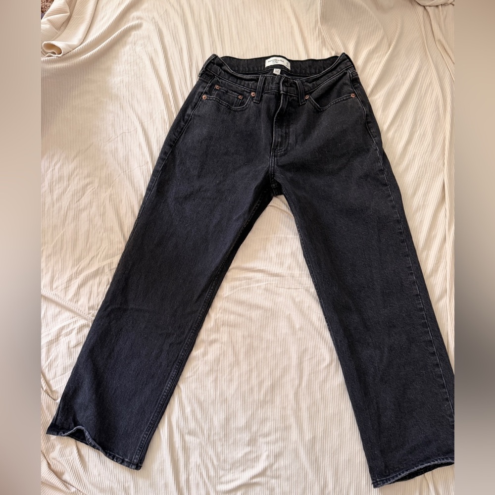 Abercrombie and Fitch Black Curve Love Baggy Low Rise Jeans